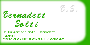 bernadett solti business card